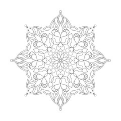 Ornamental mandala color and coloring book page for Kids