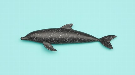 Obraz premium Stylized Dolphin Figurine on Bright Turquoise Background