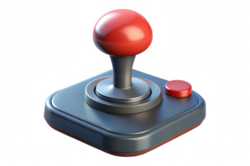 Retro joystick controller designed for arcade gaming with a classic aesthetic and vibrant colors for an engaging gaming experience