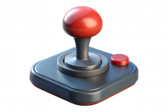 Retro joystick controller designed for arcade gaming with a classic aesthetic and vibrant colors for an engaging gaming experience
