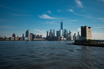 NYC, NY. New York City Skyline with Urban Skyscrapers USA. New York City skyline, cityscape of Manhattan in USA. Panoramic view on Manhattan.