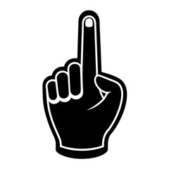 
Finger Pointing Up Number One Hand Icon Vector Silhouette