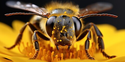 Naklejka premium bee on a flower