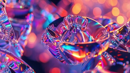 A vibrant, abstract representation of colorful crystalline structures.