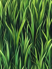 Naklejka premium Grass pattern. Spring greenery. Seamless botanical border