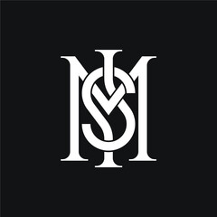 Monogram Letter M S Logo Design