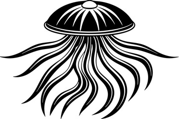 Vector Illustration of Jellyfish Silhouette 