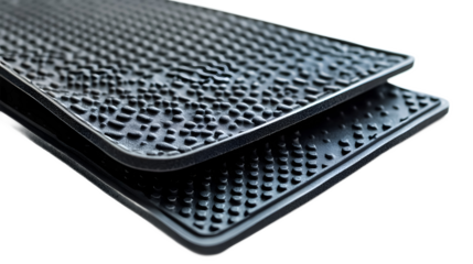 Black rubber car mats on a transparent background. isolated background.