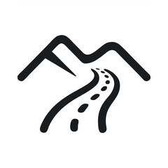 Obraz premium road with mountain line icon