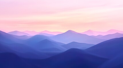 Fototapeta premium Serene pastel sunrise over a majestic mountain range.