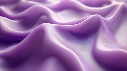 Obraz premium A close-up view of soft, flowing lavender fabric, showcasing gentle waves and a smooth texture that creates a serene and calming atmosphere.