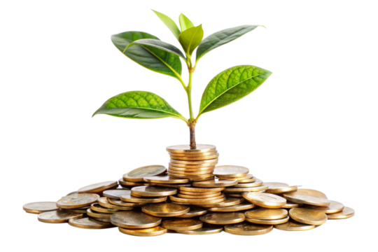 tree growing from coins - Powered by Adobe