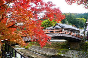 秋の室生寺・太古橋（奈良県・宇陀市）