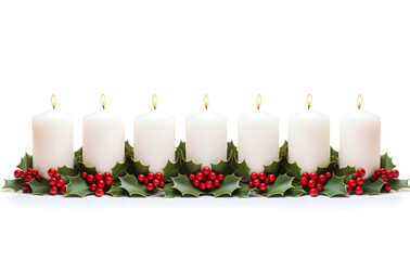 The warm and romantic scene of candles lighting in the dark creates a peaceful and festive atmosphere, perfect for Christmas or religious celebrations.