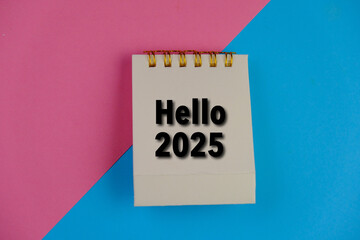 New year 2025 life goal, resolution and priorities concept. Flat lay composition on isolated...