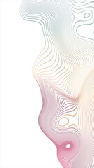 Holographic minimal curved wavy lines abstract background