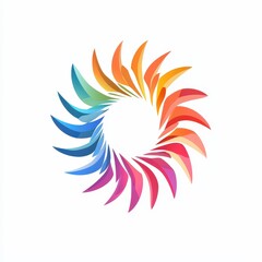 Obraz premium Design of flower circle abstract icon logo illustration isolated on white background