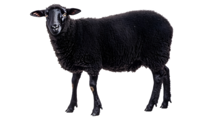 black sheep isolated on white background 