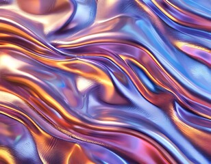 Obraz premium abstract pink and blue metallic background with waves