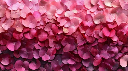 Obraz premium Hydrangea Petals Gradient Pink to Crimson