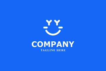 smile and letter y minimal logo