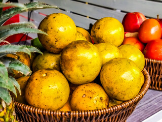 oranges in the basket