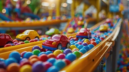 Fototapeta premium Toy Manufacturing Plant: Specializes in creating toys and games for children, ensuring all products meet safety standards while providing entertainment and learning. 