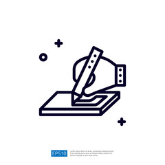 An illustration of a hand holding a pencil, drawing on a notepad, symbolizing creativity and writing.