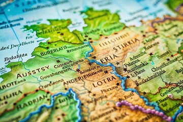Obraz premium Austria Map Mercator Projection: Detailed Filled & Outline Geographic Illustration
