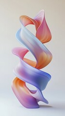 Abstract Pastel Swirl 3D Render - Abstract art