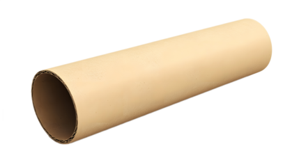 blank cardboard tube isolated on white background 