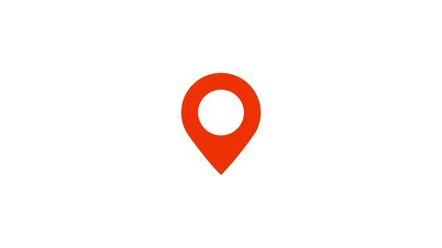 location icon animation, GPS icon and radio wave in gradient color background.