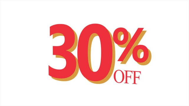 30 percent off sale  red isolated sticker icon on the white background.