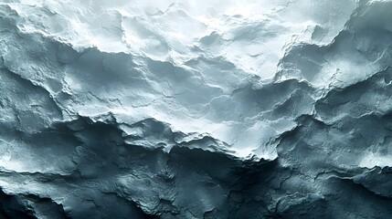 Abstract image of textured, icy surfaces resembling frozen waves, with shades of blue and white creating a cool, tranquil atmosphere.