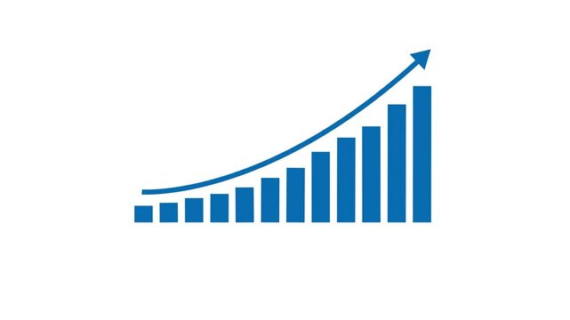 Business growth concept in graph chart showing marketing sales profit increasing to future target . growing business concept. Clean Hi-tech style technology chart