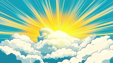 Fototapeta premium Sun shining through clouds