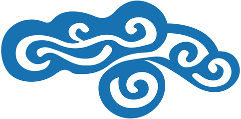 Chinese wave cloud icon
