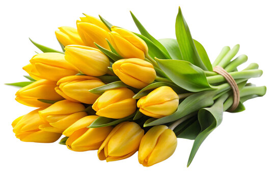 bouquet of yellow tulips