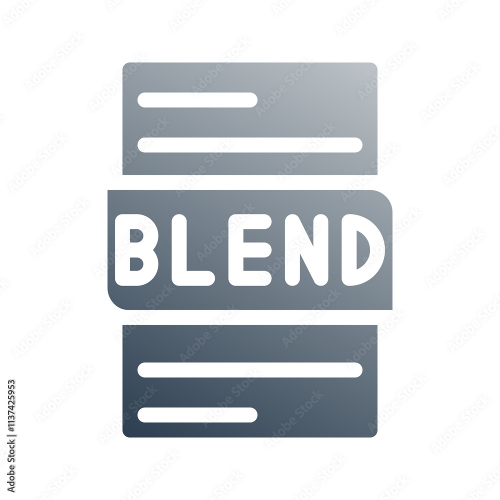 Poster Blend file type modern document format gradient icon, can be used for website, ui and mobile app.