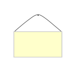 Empty Hanging Sign Mockup in Pastel Yellow