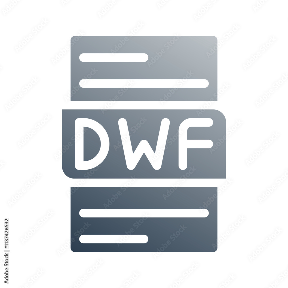 Fototapete Dwf document file type gradient icon. can be used for website, ui and mobile app.