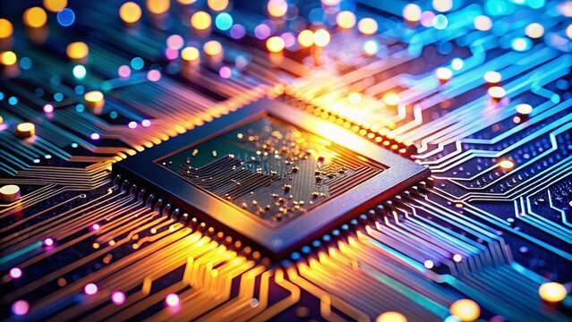 Bokeh Photography: Electronic Circuitry, Chip Engineering, Data Transmission, Integrated Vector Processors