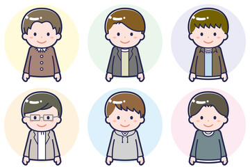 いろいろな人物セット_笑顔_男性