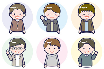 いろいろな人物セット_喜び_男性