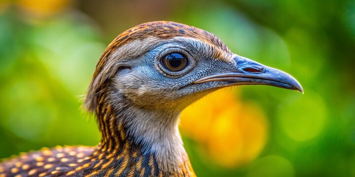 Brazilian Solitary Tinamou Head, High Depth of Field, Wildlife Photography, Bird Portrait, Tinamus solitarius, Close-up, Detailed, Sharp Focus, Nature, Avian, Wildlife, Brazilian Bird
