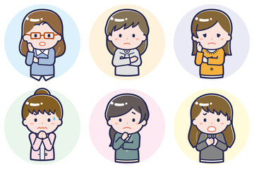 いろいろな人物セット_困惑_女性