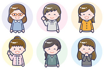 いろいろな人物セット_喜び_女性