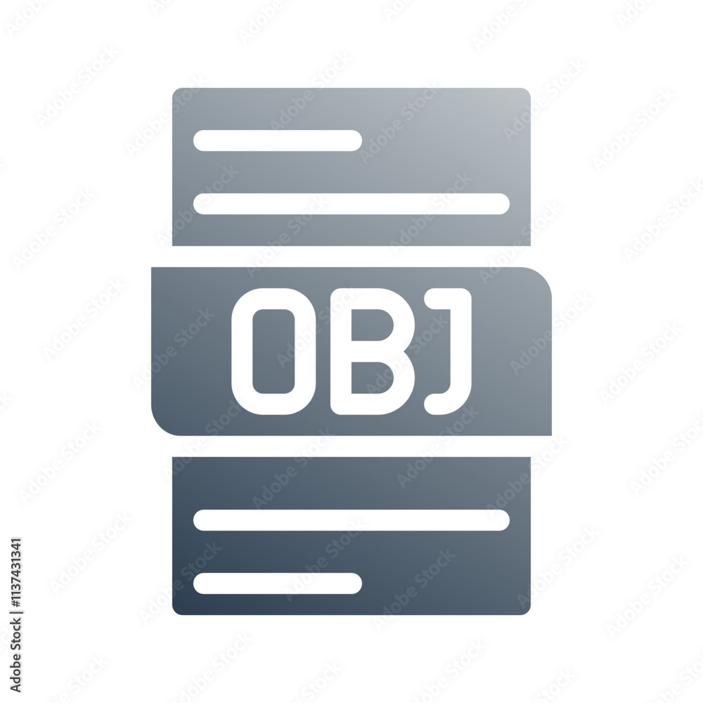 Fototapete Obj digital file document gradient fill icon. can be used for website, ui and mobile app.