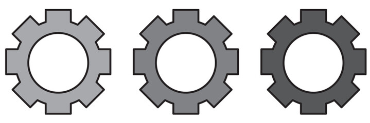 Gear line icon set. Gear, cogwheel line icon element set