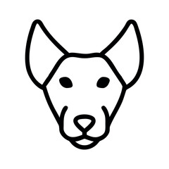 Simple line art illustration of a dog's head dog head, vector Art, Icon, Logo and Graphics. Dog head outline and line art illustration design.